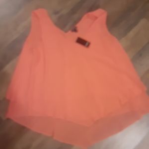 Torrid coral chiffon double layer tank, 0